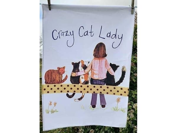 Kjøkkenhåndkle TT38 Crazy Cat Lady Kociara