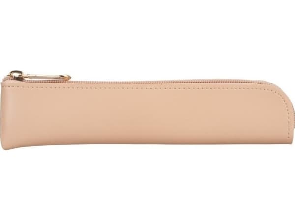 Penneveske med glidelås beige