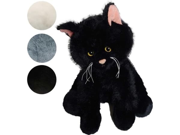Sittande plyschkatt 33cm mix