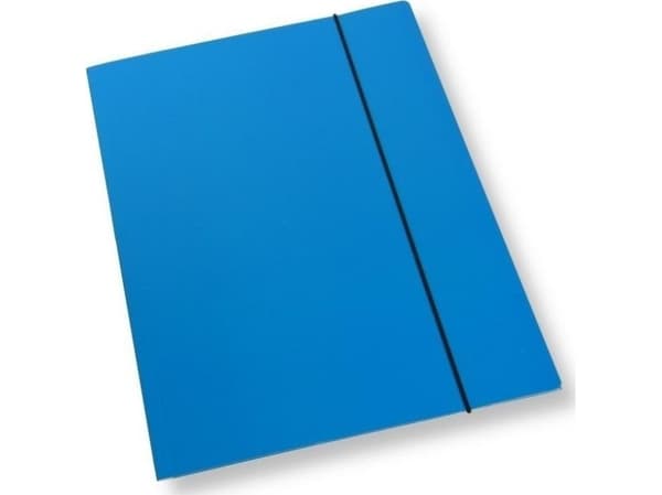 Mappe A4 med strikk, blå lakk, 350gsm (10stk)