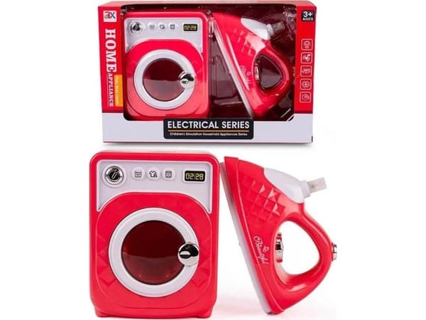 Washing machine with iron with sound and light