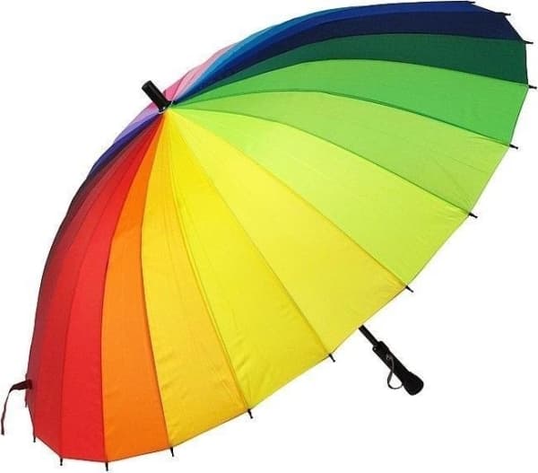Rainbow manuell sammenleggbar paraply