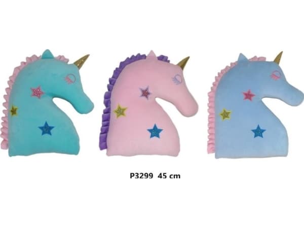 Unicorn Pillow 45cm 3 colors 167422 mix price per 1 piece