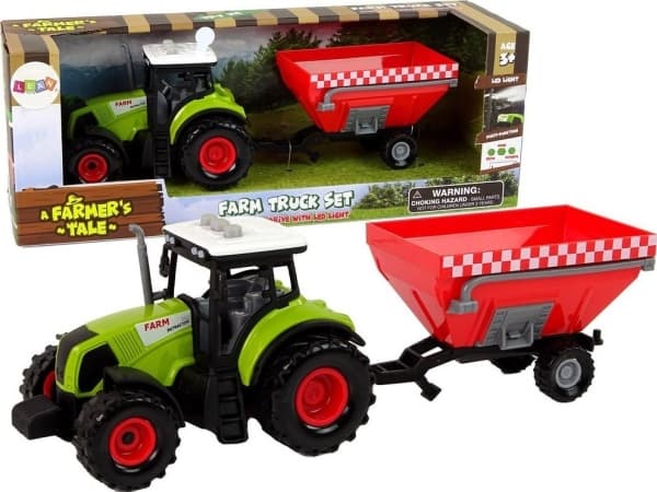 LeanToys Tractor Farm Avtakbar kornhenger Lyd grønn