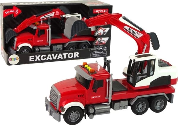 LeanToys Gravemaskin Lastebil Traktor Gravemaskin Lydlys