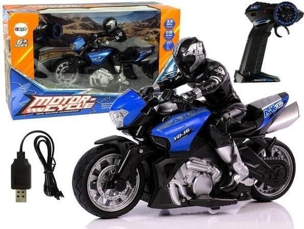 LeanToys R/C 2.4G sportssykkel 1:10 blå