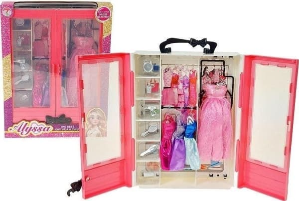 Closet with 4 dresses for 29cm dolls + accessories