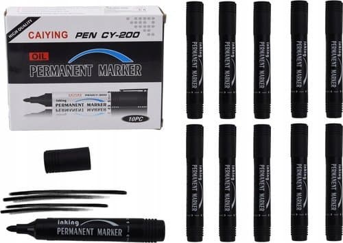 LeanToys Permanent Markers Waterproof sort 10 st.