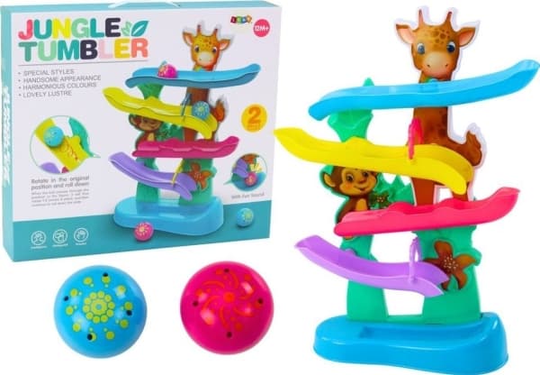 LeanToys Ball Slide Giraffe Monkey Høres fargerik ut