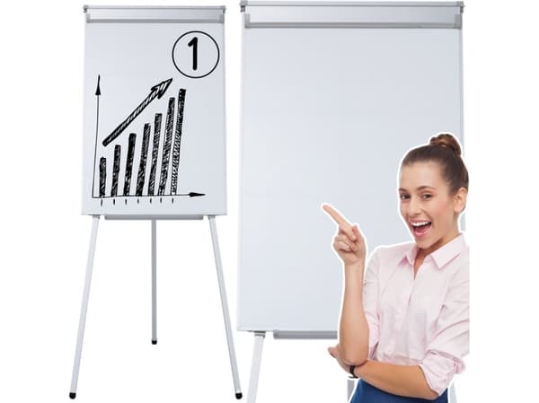 Flipchart LeanToys Magnetisk Flipcharttavla på stativ Vit 70x100cm LEAN Toys