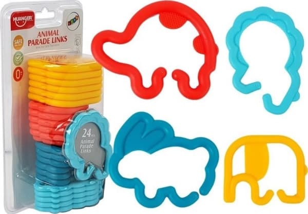 LeanToys sensoriska djurformer Babykedja LEAN Toys