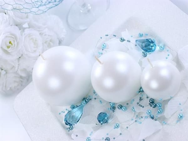 Party Deco pallokynttilä, metallinen, helmiäinen, 8 cm, 6 kpl yleiskäyttöinen