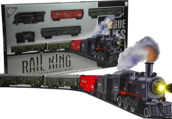 Lean Sport Large Train with Smoke Light + 4 Wagons Track 156 cm