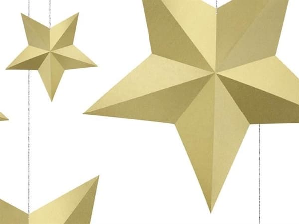 Party Deco Juldekoration - pappersstjärna i guld, 6 st universal