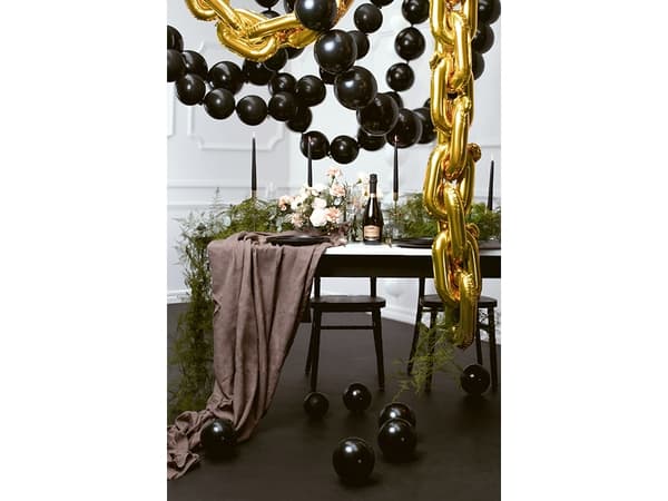 PartyDeco LB13P-010-20, Toy balloon, Latex, Black, Monochromatic, Universal, Universal