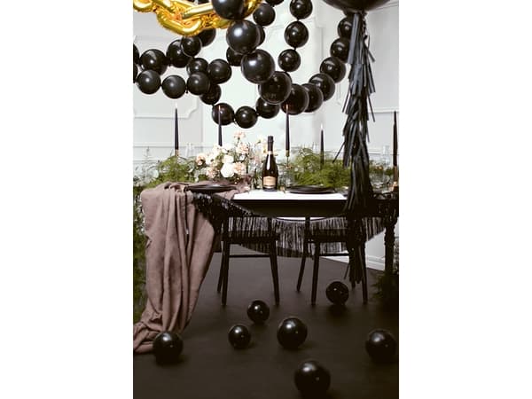 PartyDeco LB13P-010-20, Toy balloon, Latex, Black, Monochromatic, Universal, Universal