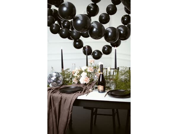 PartyDeco LB13P-010-20, Toy balloon, Latex, Black, Monochromatic, Universal, Universal