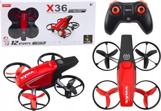 LeanToys Kauko-ohjattava lennokki RC X36 SYMA Punainen LEAN Lelut