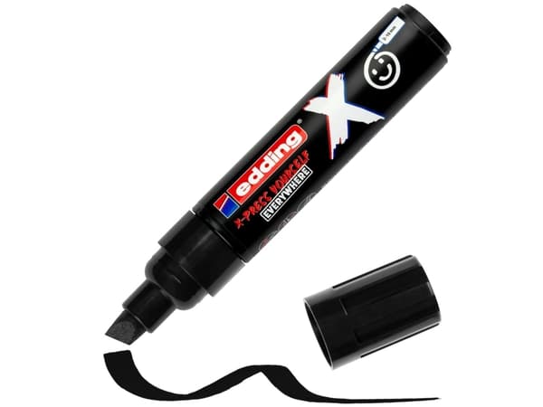 Edding 6900 X Multimarker, Sort, Hvid, Mejselspids, Genanvendt plast, Wood/laminate, 2 mm, 1 cm