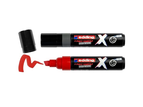 Edding 6900 X Multimarker, Grå, Rød, Mejselspids, Genanvendt plast, Wood/laminate, 2 mm, 1 cm