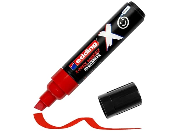 Edding 6900 X Multimarker, Grå, Rød, Mejselspids, Genanvendt plast, Wood/laminate, 2 mm, 1 cm