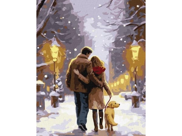 Målning efter nummer - Familjepromenad 40x50cm