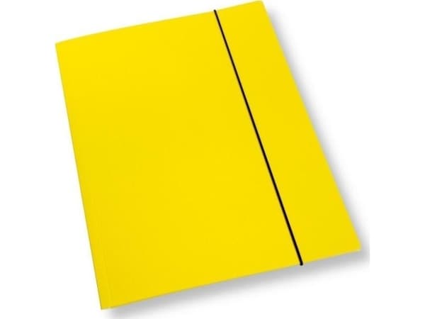 A4-mappe med strikk, gul lakk, 350gsm (10stk)