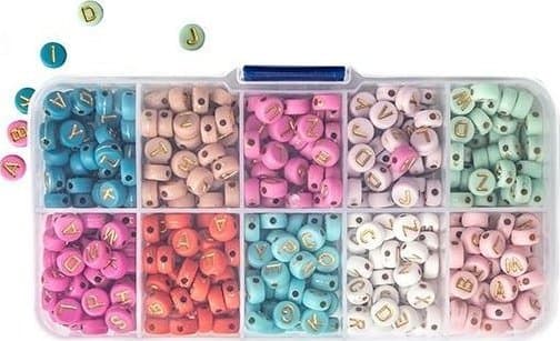 Bokstavperler 10 farger ca 282stk
