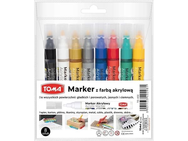 Akrylmarkör rund spets 2,5mm 8 färger