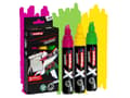 Pikkukuva 1 / 5: Edding 6900 X Multimarker, Green, Pink, Yellow, Chisel tip, Recycled plastic, Wood/laminate, 2 mm, 1 cm