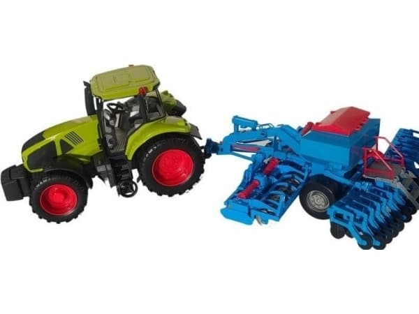 Traktor med peneumatisk såmaskin
