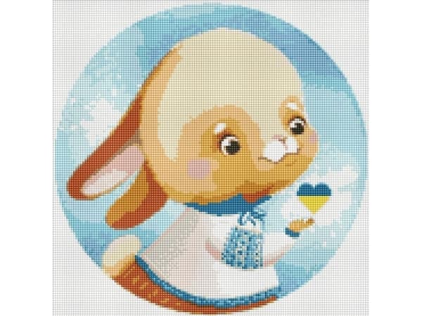 Diamantmosaikk - Bunny 40x40cm