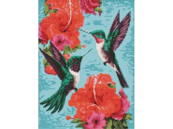 Diamantmosaikk - Emerald Hummingbirds 30x40cm