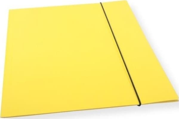 Mappe A4 med strikk, gul lakk, 300gsm (10 stk)