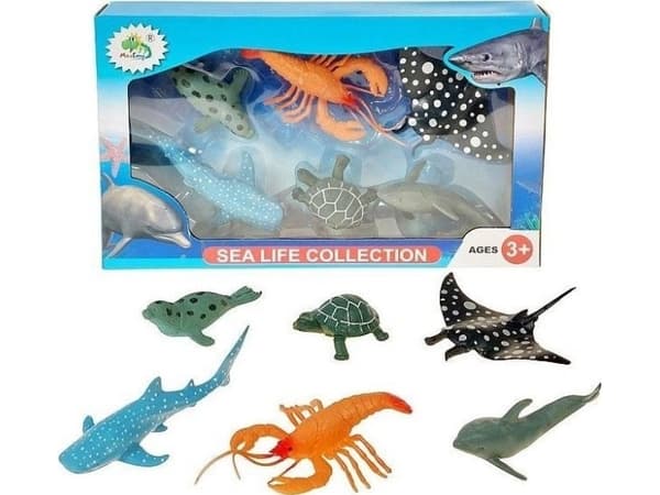 Set med 6 marina djur 12 cm
