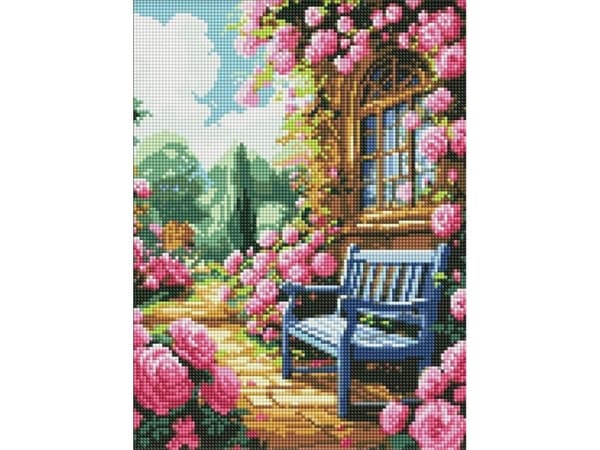 Timantti kehyksetön mosaiikki - Kukkapuutarha 30x40