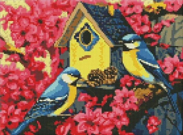 Diamantmosaikk - Koselig fuglehus