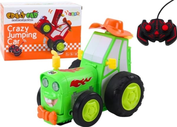 Lean Toys Remote Controlled Jumping R/C Tractor Žalias