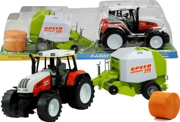 LeanToys stor traktor med maskin 3 modeller bevegelige elementer 65 cm