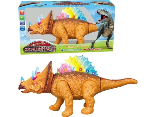 Battery-operated walking dinosaur with voice