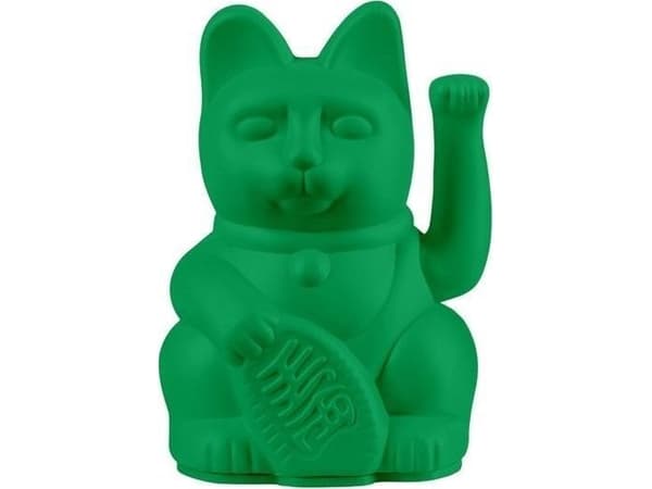 Lucky cat mini grønn 9,8cm