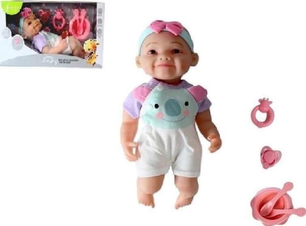 Babydukke med tilbehør 30cm