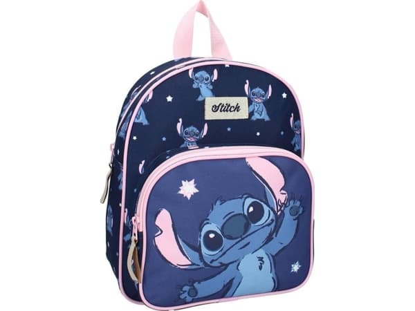 Förskoleryggsäck med ficka Stitch marinblå