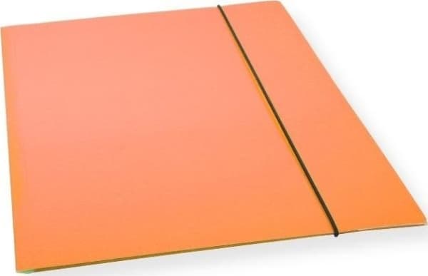 A4 mappe med strikk, oransje lakk. 300gsm (10 stk)