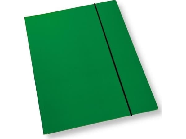 Mappe A4 med strikk, grønn lakk, 350gsm (10stk)
