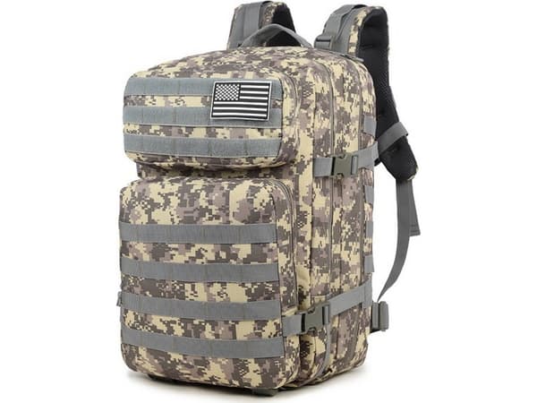 LeanToys vaellus reppu sotilaallinen sotilaallinen taktinen harmaa 40-60L reppu