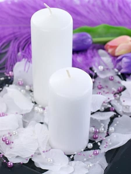 Party Deco Club Candle Matt Hvit 12x6 cm, 6 stk Universal