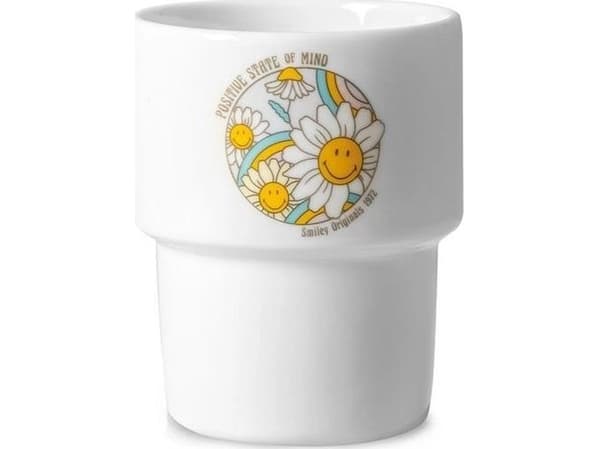 Smiley porcelain mug - Flowers