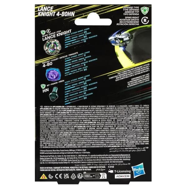 Beyblade X Startpaket Lance Knight 4-80HN, med tävlingstopp och launcher, Leksaker för barn från 8 år.