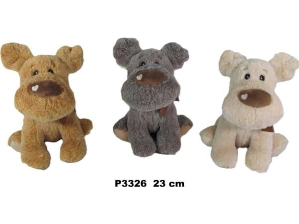 AST. HUNDEPLYSK 23 cm, sløyfe, 3 farger